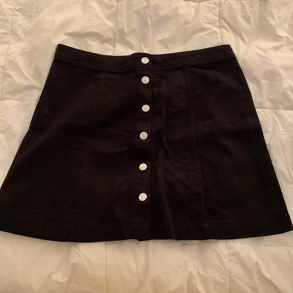 Mini denim button up skirt